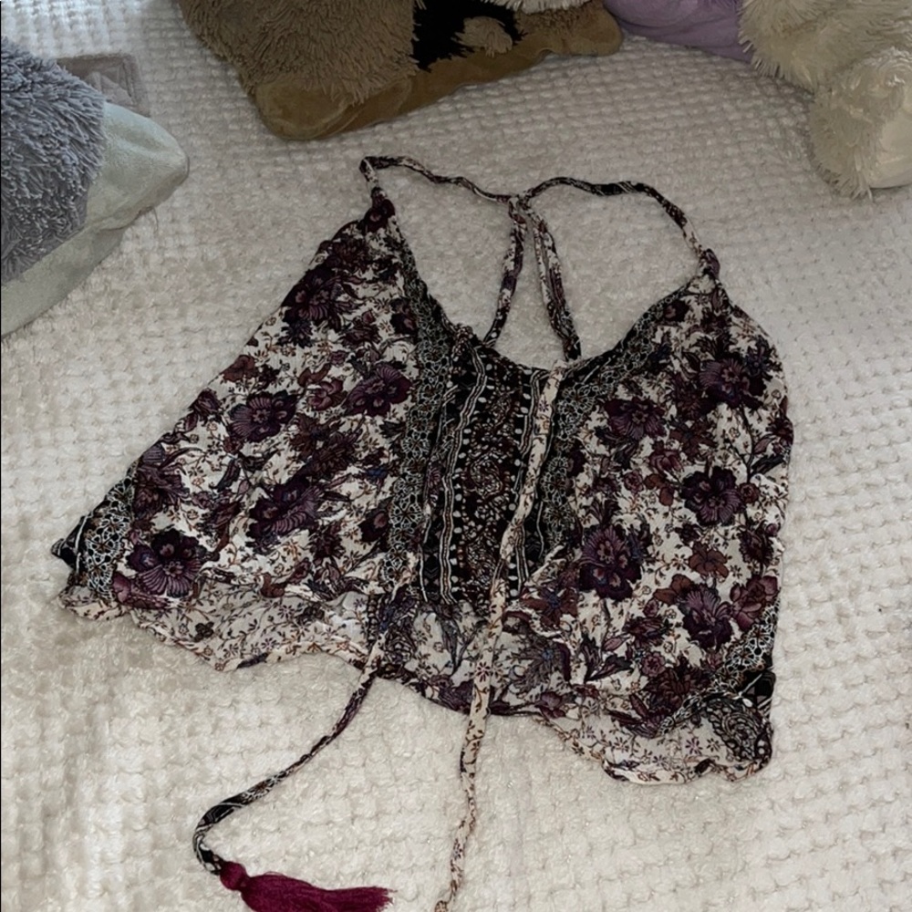 Purple flowery top